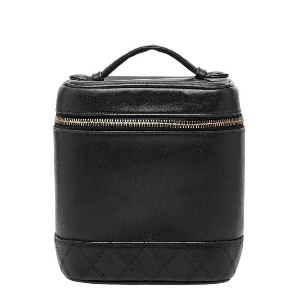 Chanel Lambskin Leather Bicolore Vanity Bag Black